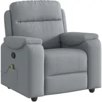 vidaXL Fauteuil de massage gris clair Tissu