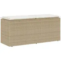 vidaXL Banc de jardin avec coussins Beige 110x40x44 cm Poly rotin
