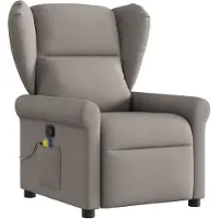 vidaXL Fauteuil de massage Taupe Tissu