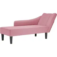 vidaXL Chaise longue avec accoudoir à droite rose velours