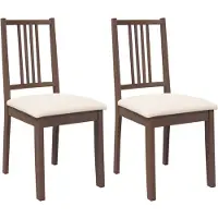 vidaXL Chaises de salle à manger avec coussins 2 pcs. Marron Bois massif Hévéa