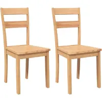 vidaXL Chaises de salle à manger 2 pcs. Nature bois massif hévéa