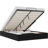 vidaXL Ottoman-lit sans matelas noir 140x200 cm velours