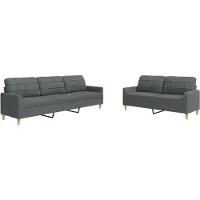 vidaXL Ensemble de canapés 2 pièces gris foncé Tissu