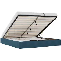 vidaXL Lit ottoman sans matelas bleu foncé 180x200 cm velours