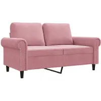 vidaXL Canapé 2 places rose 120 cm velours