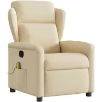 vidaXL Fauteuil de massage Crème Tissu