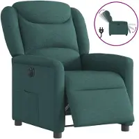 vidaXL Fauteuil relax électrique vert foncé Tissu