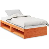 vidaXL Lit de jour avec matelas Marron cire 80x200 cm Pin massif