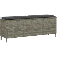 vidaXL Banc de jardin avec coussins Gris 110x30x40,5 cm Poly rotin