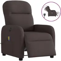 vidaXL Fauteuil de massage électrique Tissu marron foncé