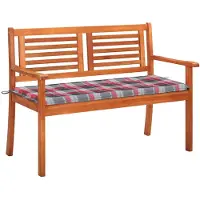 vidaXL Banc de jardin 2 places avec support 120 cm en bois massif d'eucalyptus