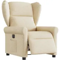 vidaXL Fauteuil relax électrique Crème Tissu