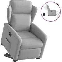 vidaXL Fauteuil relax avec releveur électrique Gris nuage Tissu