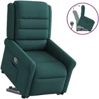 vidaXL Fauteuil relax avec releveur Vert foncé Tissu