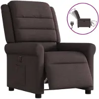 vidaXL Fauteuil relax électrique brun foncé Tissu