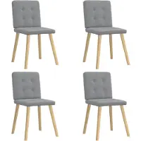 vidaXL Chaises de salle à manger 4 pcs. Tissu gris clair