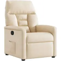 vidaXL Fauteuil relax Beige Tissu microfibre