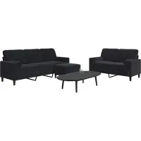 vidaXL ensemble de canapé 3 pièces avec coussins et traversins Noir velours