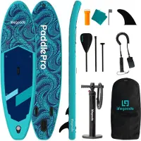 LifeGoods SUP Board All-round Compact - Capacité de charge 100 KG - 300 x 76 cm - Gonflable - Pack SUP complet - Bleu