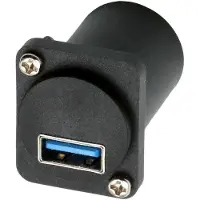 EXSYS Adaptateur de type D USB-A vers USB-B (Mini USB-B, 10 cm), Adaptateur données + vidéo, Noir