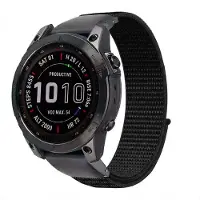 IMoshion Bracelet QuickFit en nylon - Connexion Garmin 20 mm - Taille L/XL - Noir