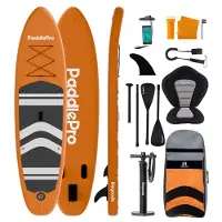 LifeGoods Paddle SUP Board - avec siège - Set complet - Max. 135KG - 320x81cm - Orange