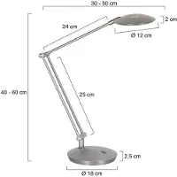 Steinhauer Exclusive - lampe de table - Zenith2 - acier - plastique et métal - lampe de bureau - LED - 4393ST