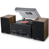 Muse Micro Système CD avec platine vinyle sans fil Bluetooth MT-120 MB Noir et marron