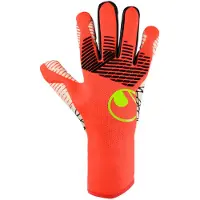 Uhlsport Gants de gardien Fangmaschine Ultragrip Zne Rc - rouge fluo/blanc/jaune fluo, taille : 7