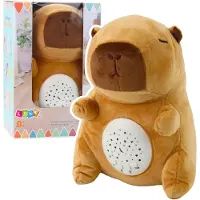 Lean Toys Capybara en peluche, peluche, projecteur d'étoiles, berceuses, sons, marron