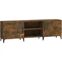 DKD Home Decor Armoire TV chêne fumé 150x30x50 cm Matériau dérivé du bois