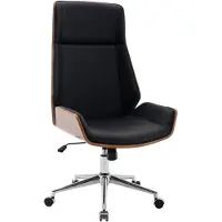 CLP Chaise de bureau réglable en similicuir Noyer / Noir