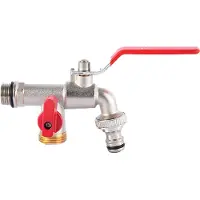 INF Robinet extérieur à sortie unique, entrée mâle 1/2 pouce, sortie 3/4 pouce Red