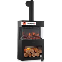 KAMINIO Cheminée électrique Henri 48x117,2 cm 2000 Watt noir