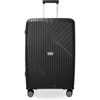 Hauptstadtkoffer TXL - valise ultralégère, valise à roulettes de taille moyenne valise de voyage taille M, trolley rigide robuste 4 roues très léger, TSA, 66 cm, 73 L,Noir