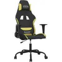 vidaXL Chaise de jeu Tissu noir et vert clair