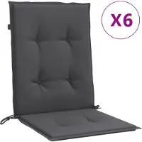 vidaXL Coussins de chaise basse 6 pcs Mélange Anthracite 100x50x4cm Tissu