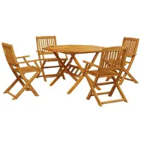 vidaXL Ensemble de jardin 5 pièces pliable en bois massif d'acacia
