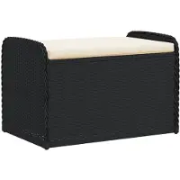 vidaXL Banc avec espace de rangement & coussins Noir 80x51x52 cm Poly rotin