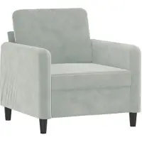 vidaXL Fauteuil gris clair 60 cm velours