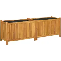 vidaXL Jardinière avec doublure 153x38,5x50 cm bois massif d'acacia