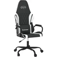 vidaXL Chaise de jeu avec fonction de massage Noir et blanc similicuir