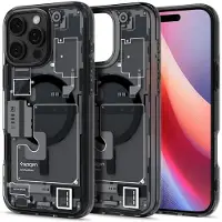 Spigen Ultra Hybrid (Apple iPhone 16 Pro Max), Coque pour téléphone portable, Transparent, Gris, Noir