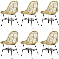 vidaXL Chaise de salle à manger 6 pcs. Rotin naturel