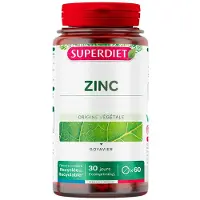 SuperDiet Zinc d’Origine Végétale – Immunité, Peau, Cheveux - 10% avec le code: 926CE 60 pc(s) Comprimé(S)