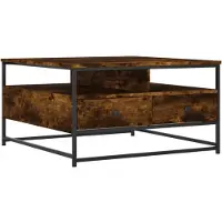 vidaXL Table basse chêne fumé 80x80x45 cm bois composite