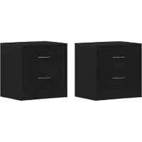 vidaXL Tables de chevet 2pcs chêne noir 40x30x40cm bois d'ingénierie