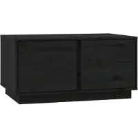 vidaXL Table basse noire 80x50x40 cm pin massif