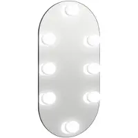 vidaXL Miroir avec lampes LED 40x20 cm verre ovale